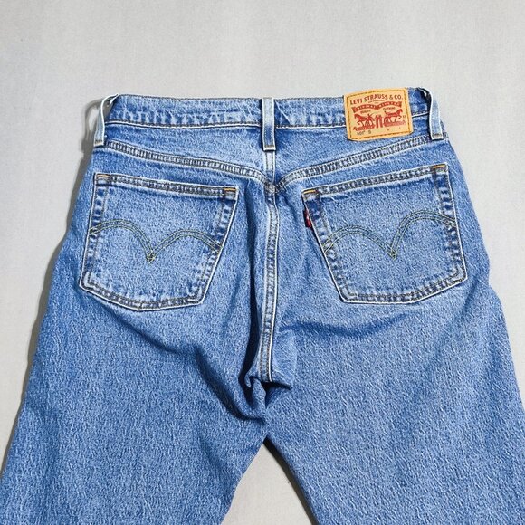 Levi's 501 S Skinny Classic jeans women's size W26/L28 medium washed denim blue - Picture 4 of 15